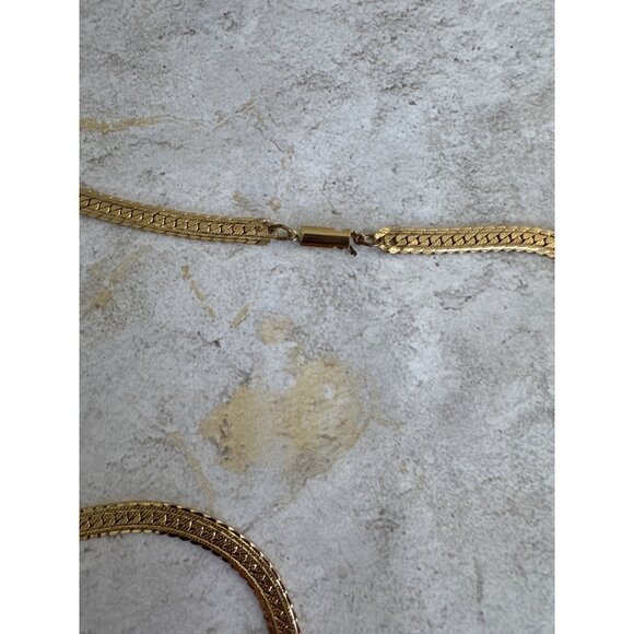 Vintage 30" Gold Tone Snake Chain Necklace With Clasp Closure Unisex - Picture 4 of 8